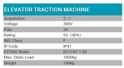 TORIN ERSC Traction Machine Short Description