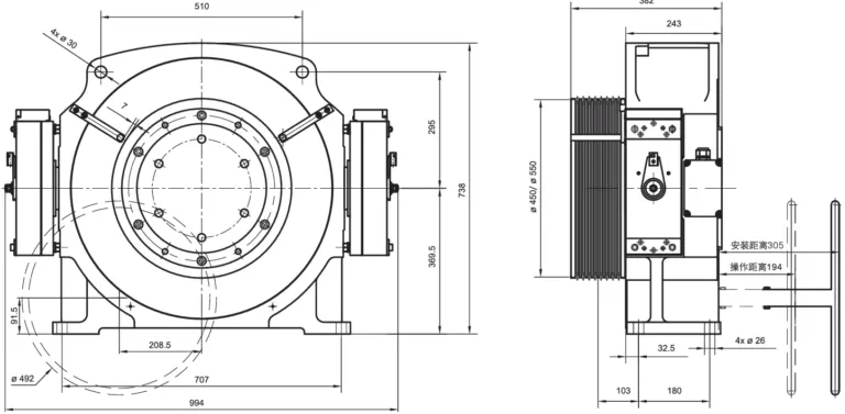 XIZI FORVORDA GETM6.0H Freight-Cargo Lift Traction Motor