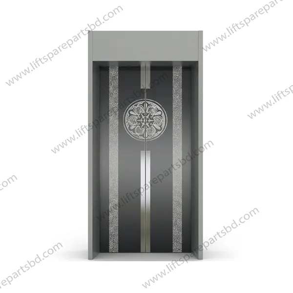 Hairline Floral Designed Landing Door Panel