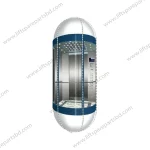 Hairline Stainless Steel Luxury Round Glass Capsule Elevator Cabin