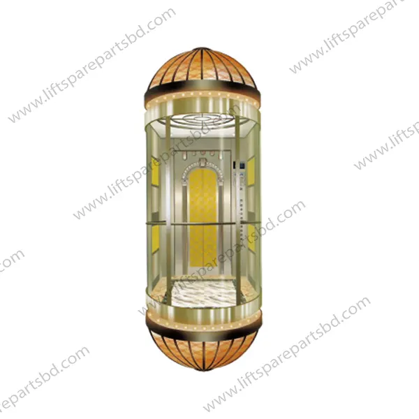 Hairline Stainless Steel Observation Elevator Cabin