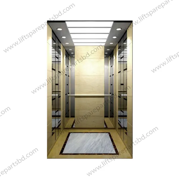 Mirror Etching Stainless Steel Passenger Elevator Cabin