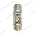 Round Panoramic Hairline Stainless Steel Observation Lift Cabin