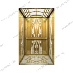Titanium Gold Etched Stainless Steel Modern Passenger Elevator Cabin Price in BD