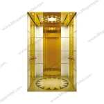 Titanium Gold Mirror Etched Stainless Steel Home Lift Cabin