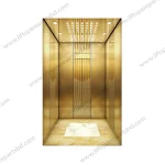 Titanium Gold Stainless Steel Elegant Passenger Lift Cabin