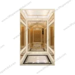 Titanium Mirror Etched Stainless Steel Passenger Lift Cabin