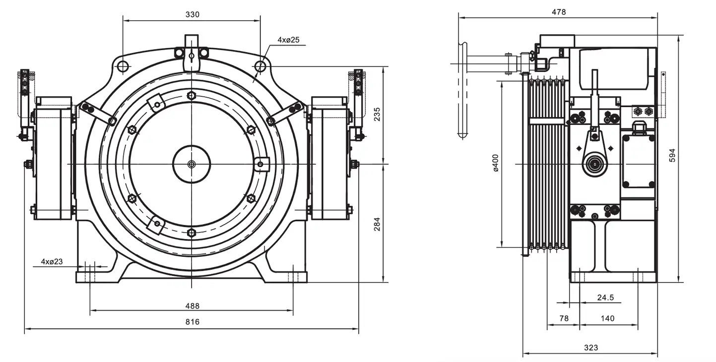  FORVORDA GETM3.0H Gearless PMS Traction Motor