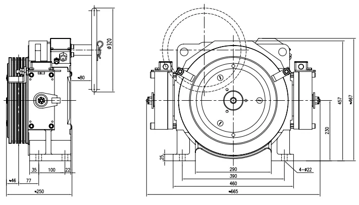 TORIN DRIVE GTW7A 800KG Elevator Traction Motor